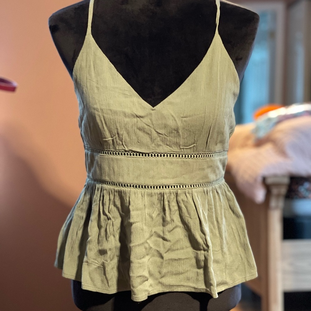 Women's TRIXXI Clothing Co. olive color spaghetti strap top, size M.